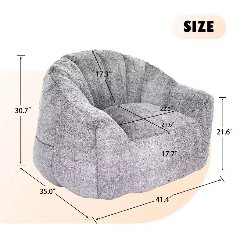 MAYEERTY Fauteuil Poire avec Accoudoirs en Mousse Haute Densité Confortable pour Adultes, Salon, Chambre à Coucher, Coin Lecture