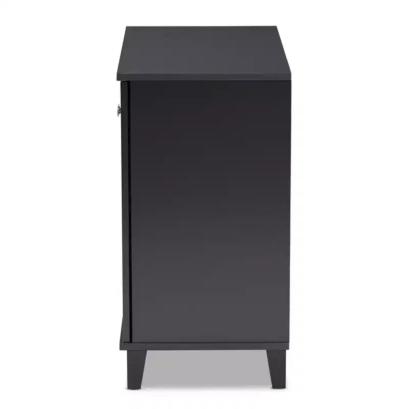 Meuble de rangement pour chaussures en bois, collection Coolidge, finition gris foncé - Baxton Studio : MDF composite, organiseur 12 paires, autoportant