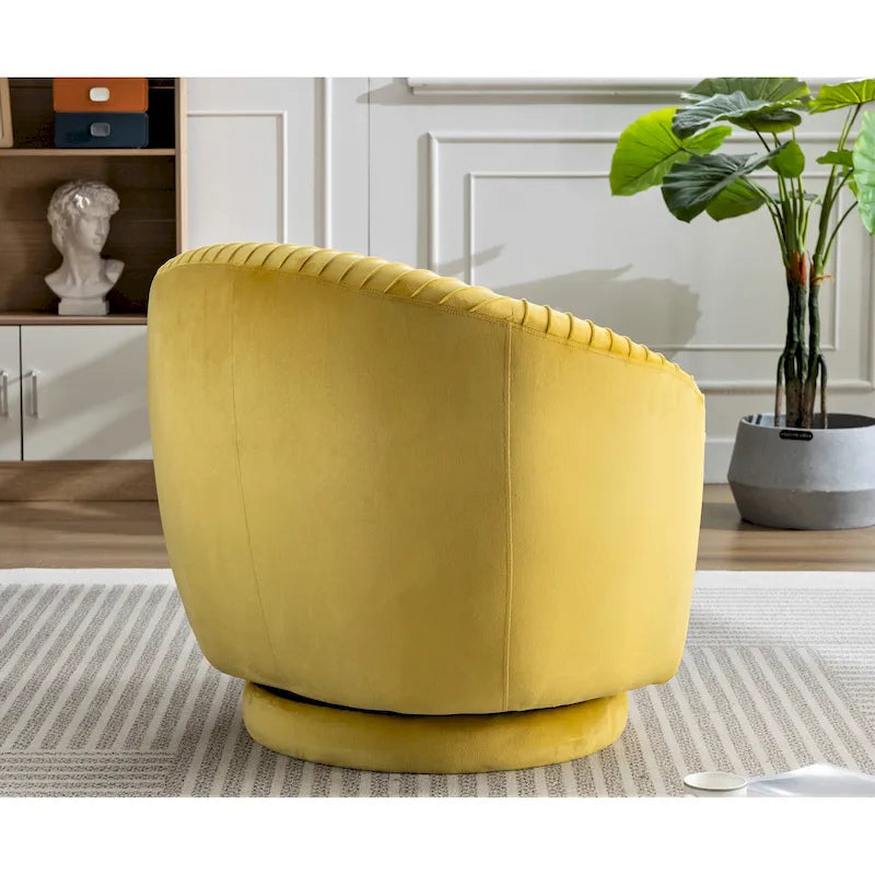Petit fauteuil pivotant rond en velours Milvo