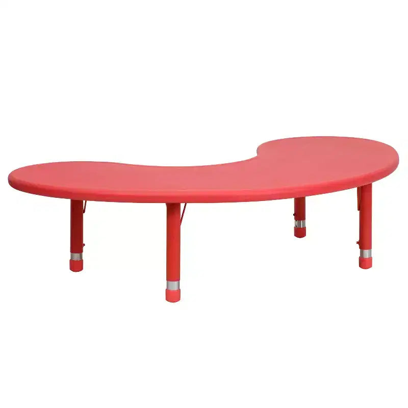 Table d'activités réglable en hauteur en plastique demi-lune Emma et Oliver 35 po larg. x 65 po long.