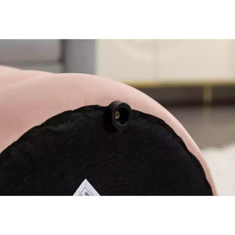Okak Ottoman Rond Moderne Banc Tabouret de Coiffeuse Chaise Rembourrée en Velours Doux Tabouret Repose-Pieds pour Canapé Salon Chambre Entrée