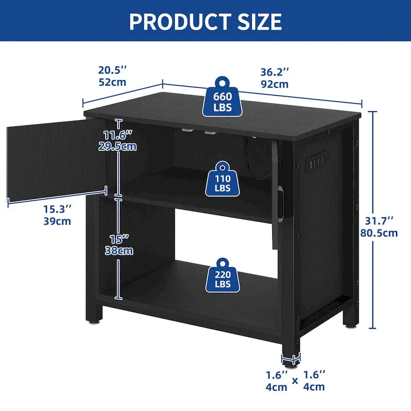 Meuble Support d'Aquarium Moasis 40-50 Gallons avec Prises de Courant