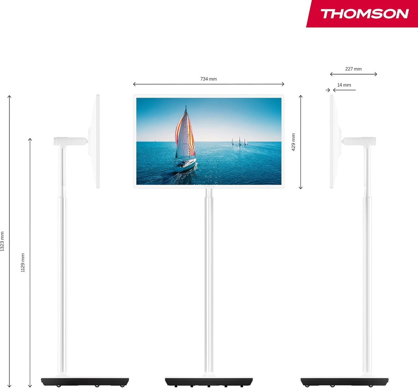 THOMSON Go TV 32 Pouces (81 cm), téléviseur Android Portable – HD Ready (1366x768), Commande vocale, Netflix, Disney,Google,Bluetooth 5.1, Wi-FI, Fonction Hotspot, autonomie Jusqu’à 4 Heures