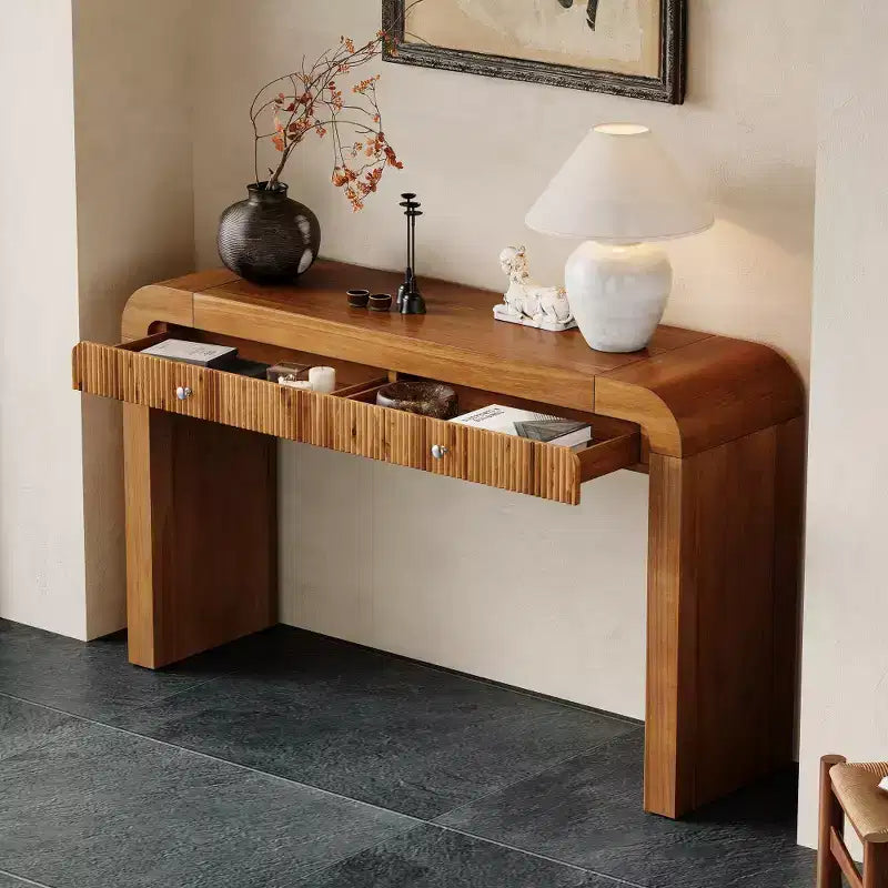 Console rustique Whisen Table d'entrée Table d'appoint avec tiroir à façade cannelée