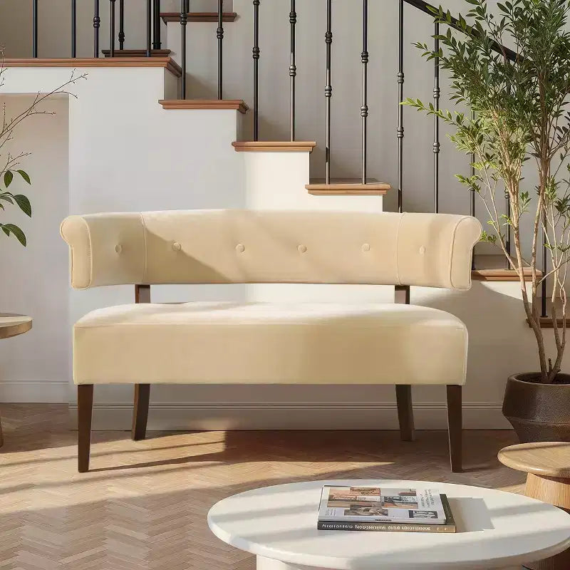Banc causeuse capitonné avec accoudoirs Jared Jennifer Taylor Home