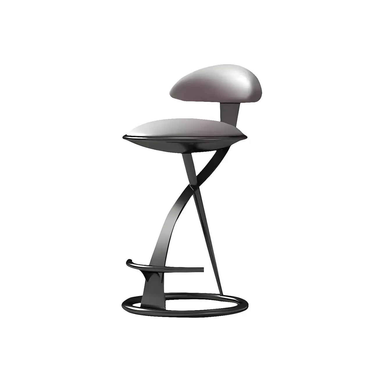 Tabouret de bar élégant en cuir beige avec cadre en métal doré de luxe