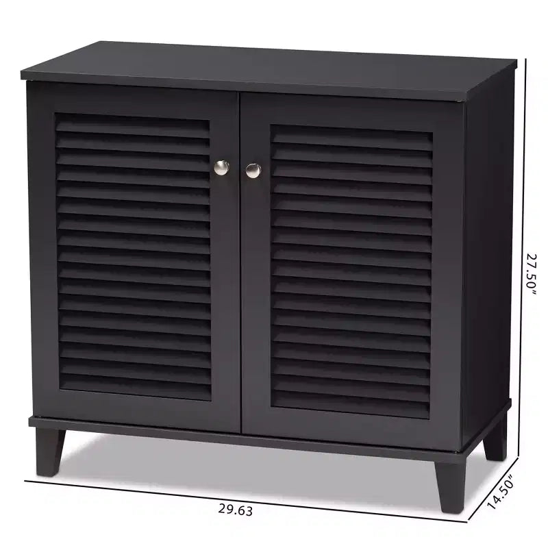 Meuble de rangement pour chaussures en bois, collection Coolidge, finition gris foncé - Baxton Studio : MDF composite, organiseur 12 paires, autoportant