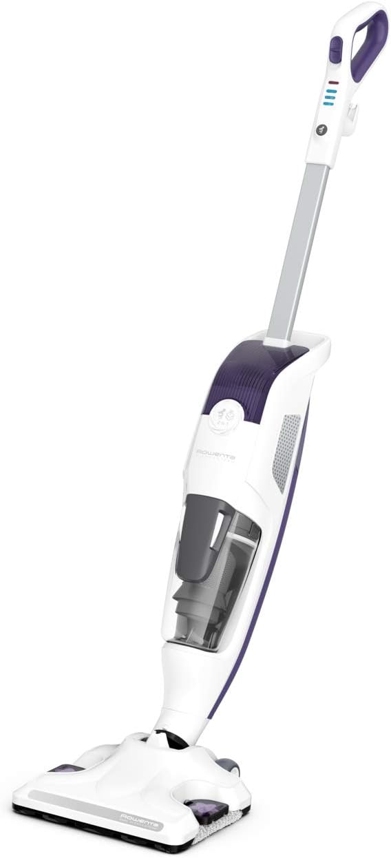 Rowenta Nettoyeur vapeur, Aspire et lave simultanément, Elimine 99,9% des bactéries, Adapté à tous les types de sols, Sans détergent, Diffuseur d'huiles essentielles, Clean&Steam Revolution RY7731WH