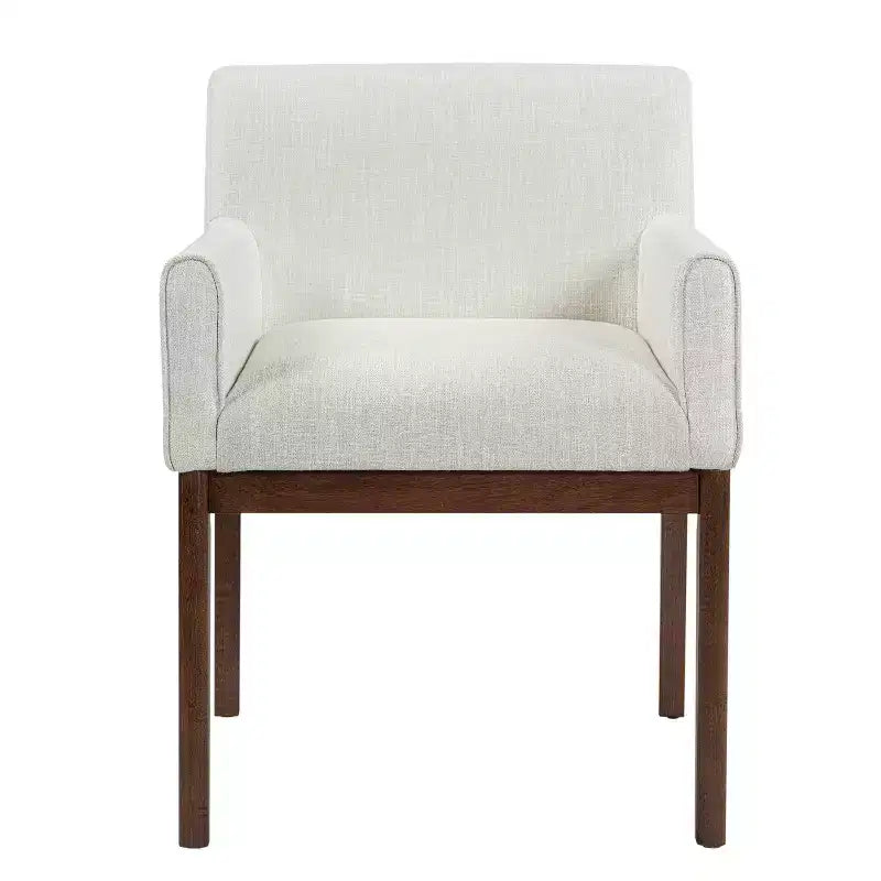 Christopher Knight Home Laure, chaises de salle à manger modernes en bois d'hévéa et tissu avec accoudoirs (lot de 2)