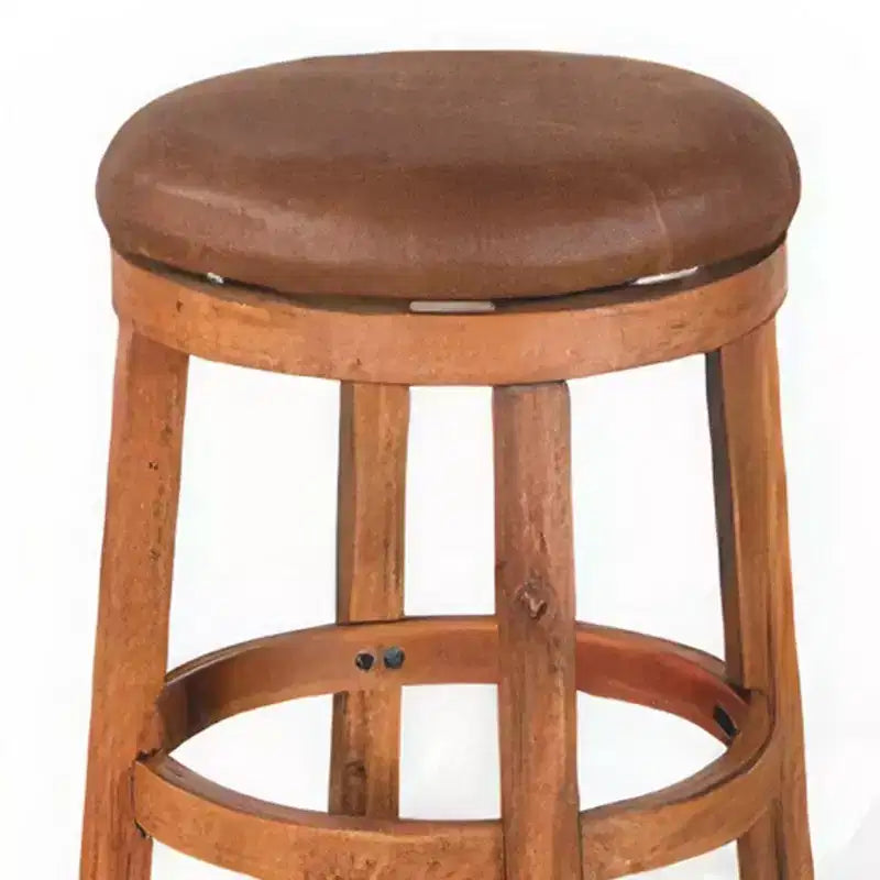 Tabourets de comptoir pivotants Royal Hampton, lot de 2 | Siège en similicuir | Bois d'acajou