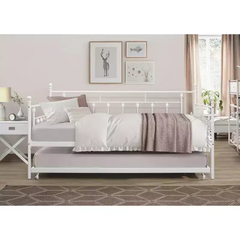 Lit de repos double Richland Home Design avec lit gigogne