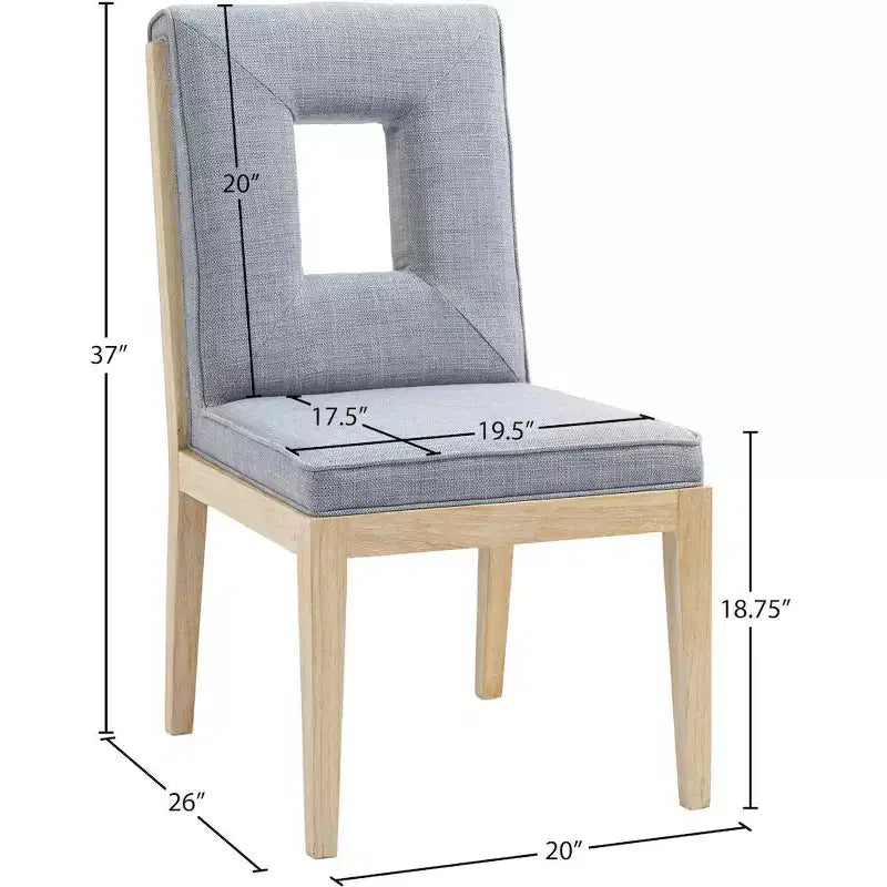 Meridian Furniture, Chaises de salle à manger Gwendolyn en tissu texturé lin, lot de 2
