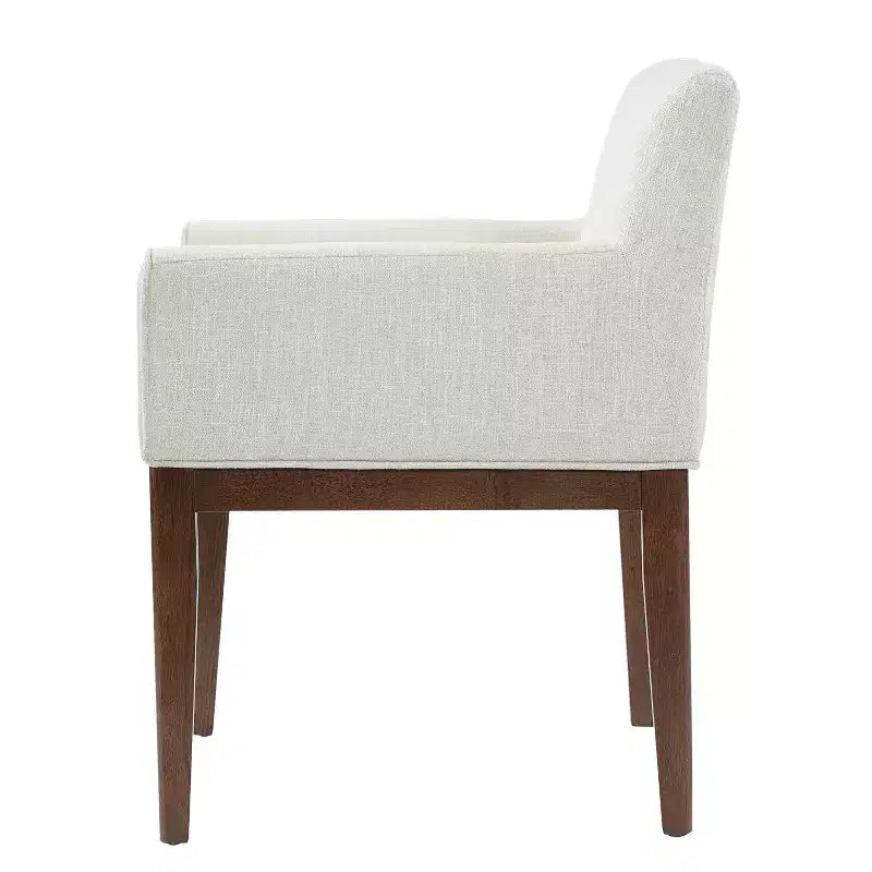 Christopher Knight Home Laure, chaises de salle à manger modernes en bois d'hévéa et tissu avec accoudoirs (lot de 2)