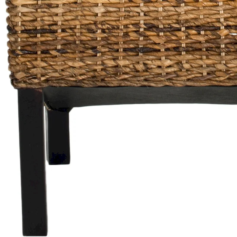 Lot de 2 chaises de salle à manger en osier naturel L 48 cm x P 56 cm x H 104 cm, style bohème côtier
