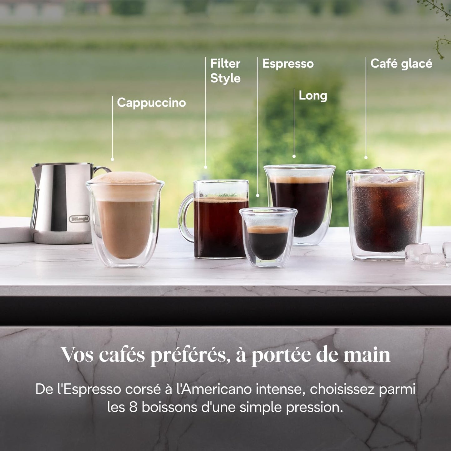 De’Longhi Rivelia - Perfetto Machine à Café Automatique, Mousseur à Lait Classique, 8 Boissons Enregistrées, Écran Tactile Couleur, Réservoir à Grains de Café Interchangeables, Noir (EXAM440.35.BG)