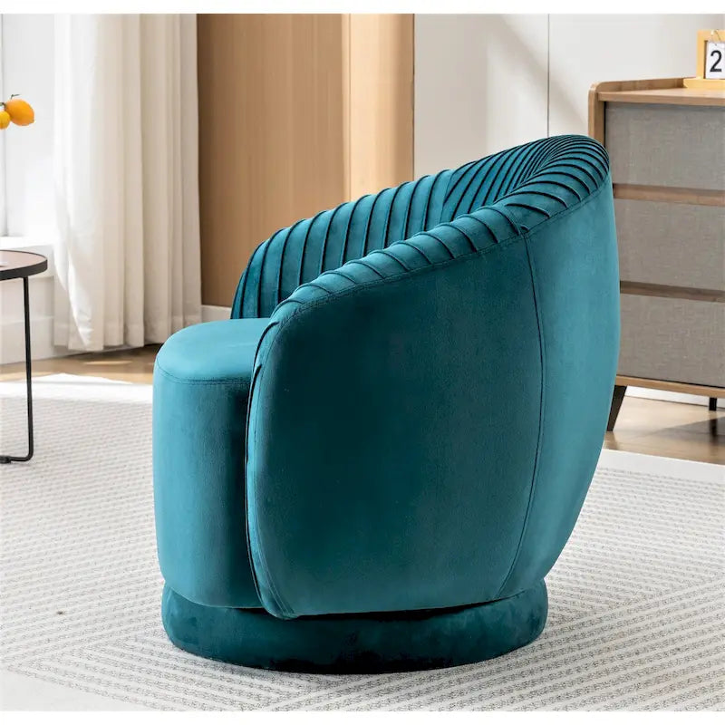 Petit fauteuil pivotant rond en velours Milvo