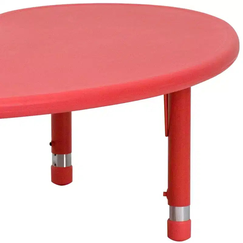 Table d'activités réglable en hauteur en plastique demi-lune Emma et Oliver 35 po larg. x 65 po long.