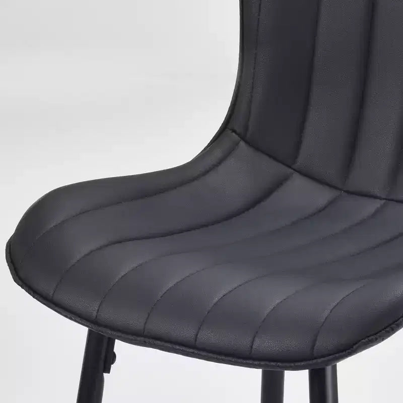 MAYEERTY Lot de 2 tabourets de bar de comptoir en similicuir noir, design moderne pour îlots de cuisine et salles à manger