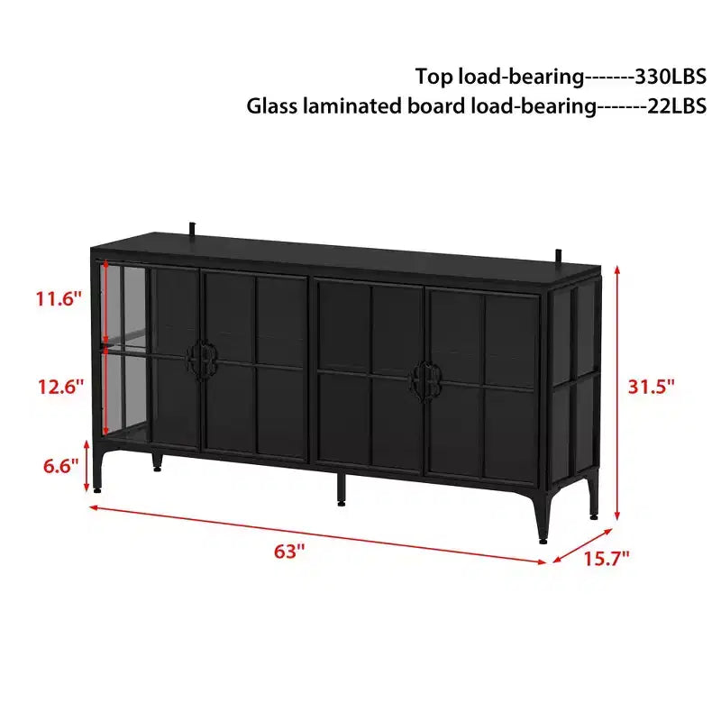 Bibliothèque en verre Famapy, vitrine, armoire de rangement, buffet avec cadre en métal et lumière LED pour salle à manger