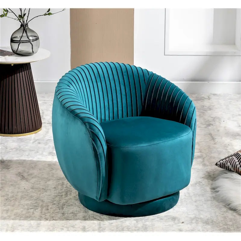 Petit fauteuil pivotant rond en velours Milvo
