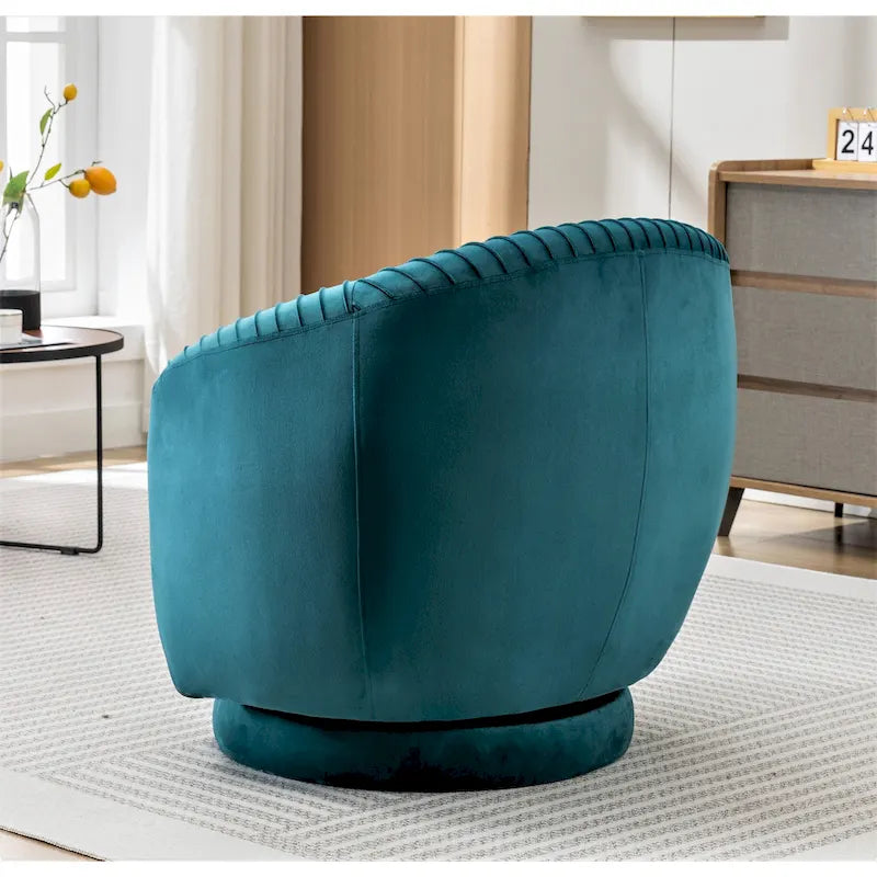 Petit fauteuil pivotant rond en velours Milvo