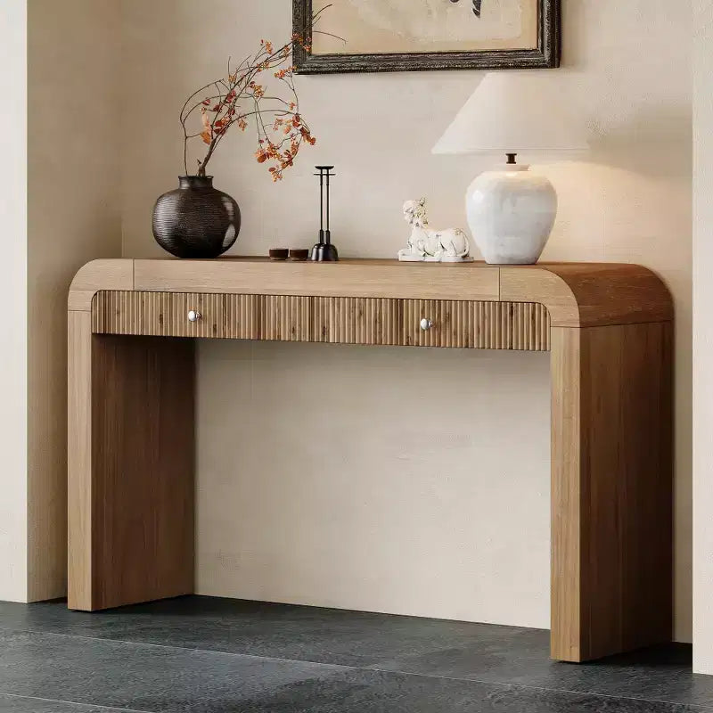 Console rustique Whisen Table d'entrée Table d'appoint avec tiroir à façade cannelée