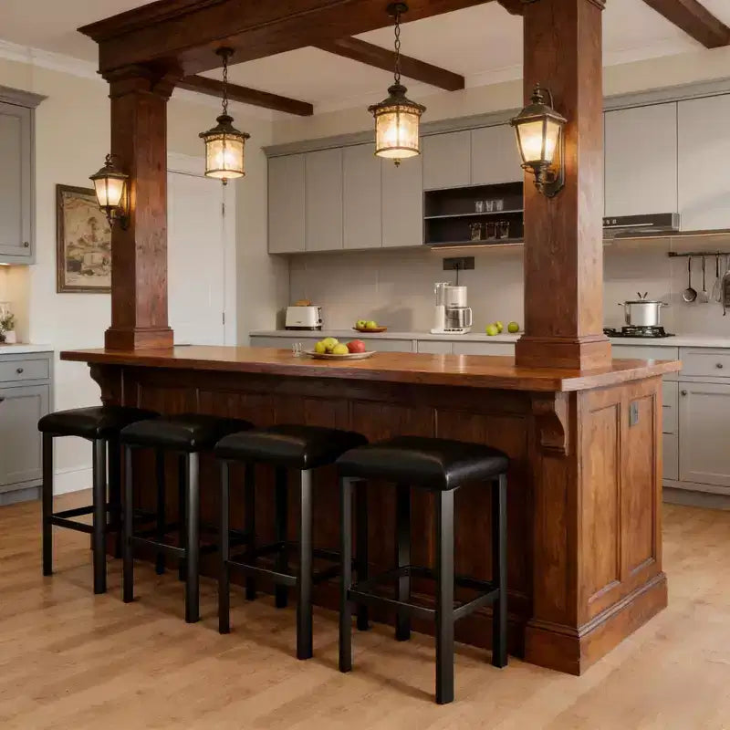 24 tabourets de bar avec revêtement en cuir PU de 5 cm d'épaisseur pour îlot de cuisine, comptoir de bar