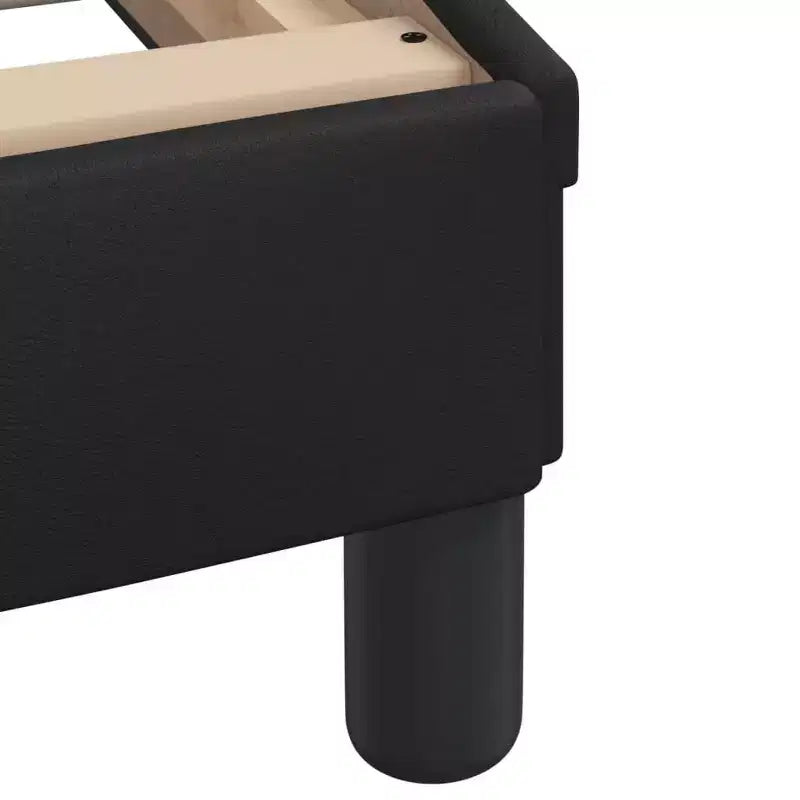 vidaXL Cadre de lit noir taille double avec tête de lit en mousse et bande lumineuse LED - Revêtement en similicuir contemporain - Meubles de chambre à coucher