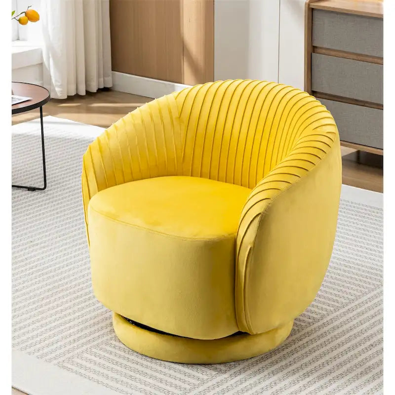 Petit fauteuil pivotant rond en velours Milvo