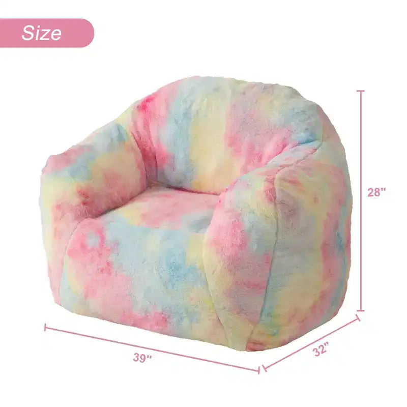 Fauteuil poire oversize en fausse fourrure rembourré de mousse, canapé douillet pour adultes et enfants, parfait pour les jeux vidéo, la lecture et les dortoirs