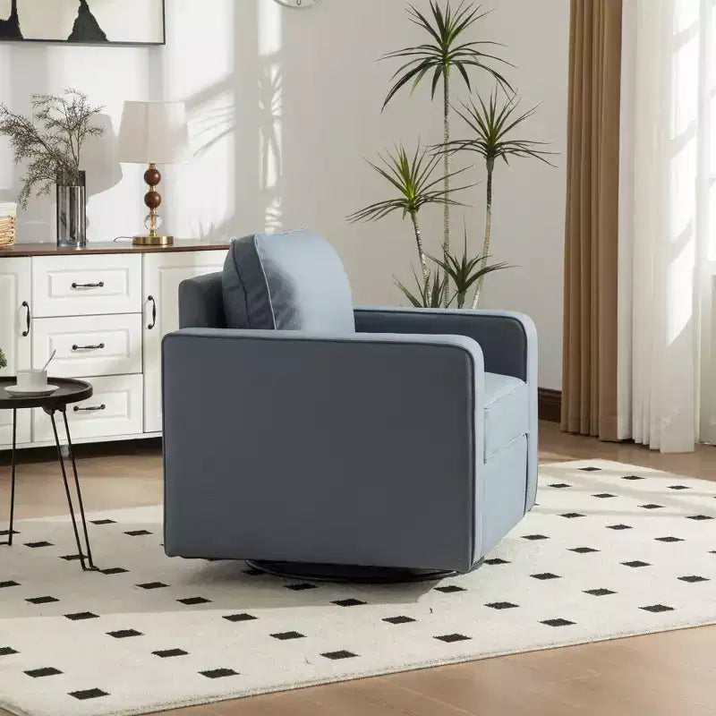 Fauteuil pivotant à 360° avec rangement dissimulé, fauteuil club une place avec oreiller pour salon, chambre, salle de lecture - ModernLuxe