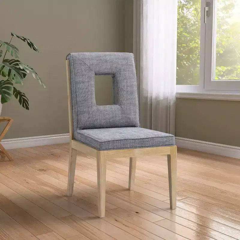 Meridian Furniture, Chaises de salle à manger Gwendolyn en tissu texturé lin, lot de 2