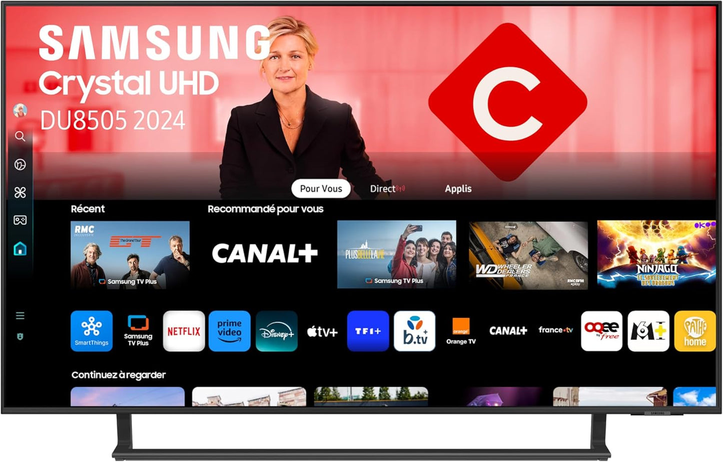 Samsung Téléviseur TU43DU8505 43" (43 Pouces) Crystal UHD 4K Smart TV 2024 [Classe énergétique G]