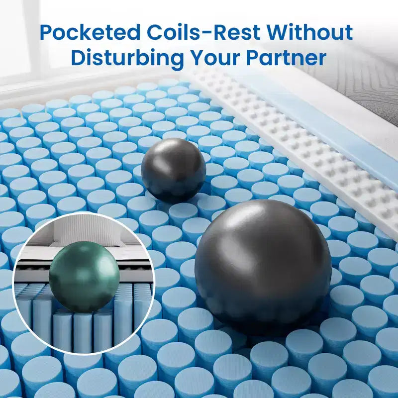Matelas hybride Swedrea en mousse à mémoire de forme respirante et rafraîchissante, livré en boîte, noir