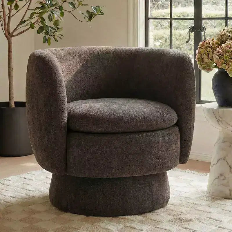 Lot de 2 fauteuils pivotants modernes avec revêtement en tissu, fauteuil lounge pivotant à 360° pour salon, chambre à coucher - Panipeachy