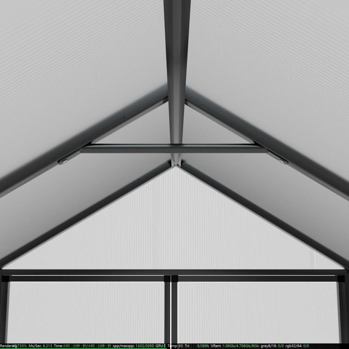 Serre de jardin aluminium VEIKOUS avec évent de toit réglable et porte verrouillable Grise