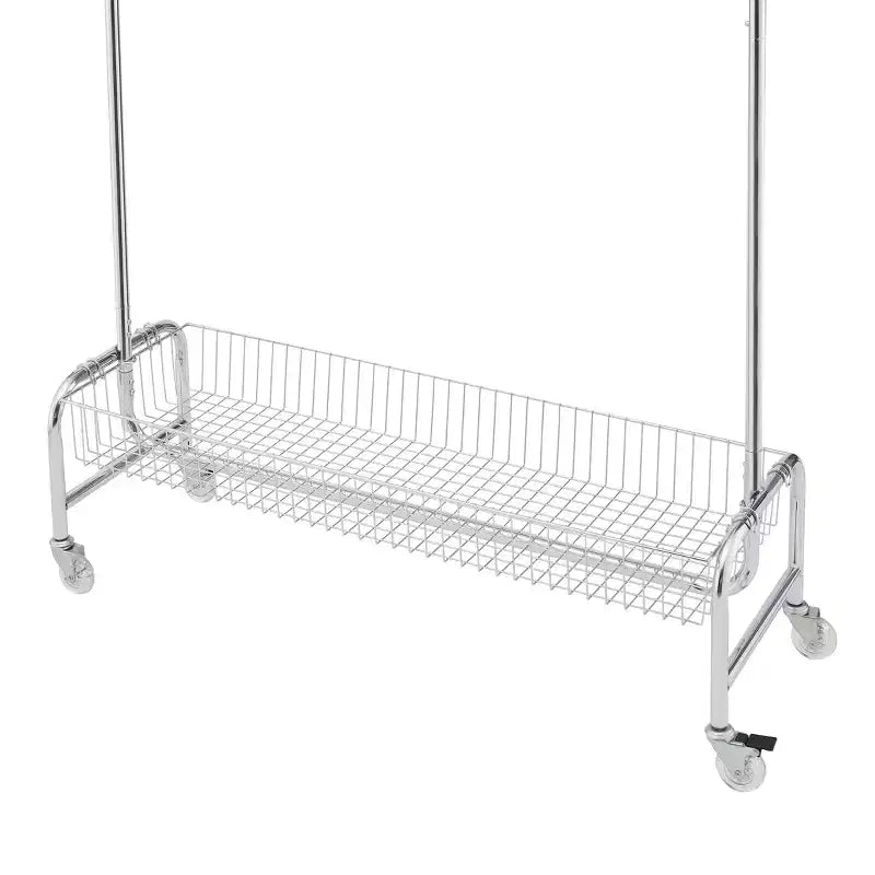 VIYET 67 800LBS Portant à vêtements avec panier de rangement, portant à vêtements roulant en fer robuste (2 pièces/carton, cintre pliable portable)