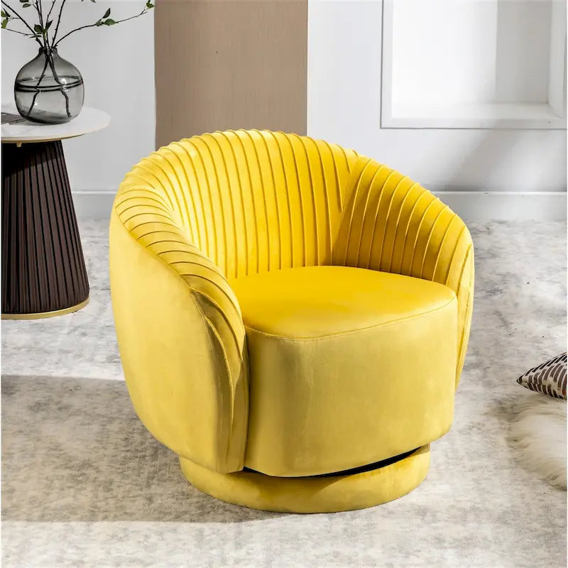 Petit fauteuil pivotant rond en velours Milvo
