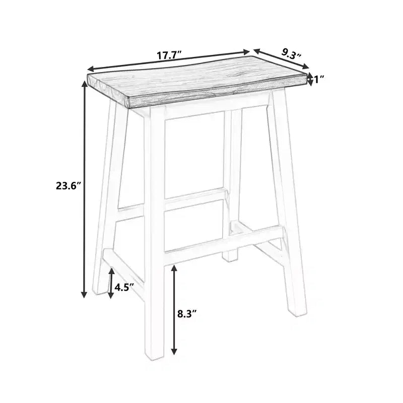 Tabourets de cuisine rustiques Whisen de style campagnard, lot de 2, chaises de cuisine en bois hauteur comptoir - Noyer