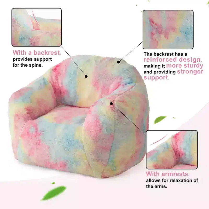 Fauteuil poire oversize en fausse fourrure rembourré de mousse, canapé douillet pour adultes et enfants, parfait pour les jeux vidéo, la lecture et les dortoirs