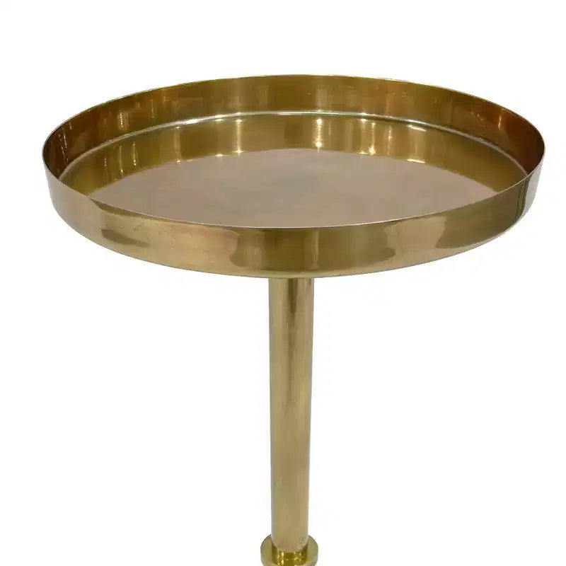 Table d'appoint Royal Hampton de 22 pouces avec base pilier vintage élégante et plateau rond