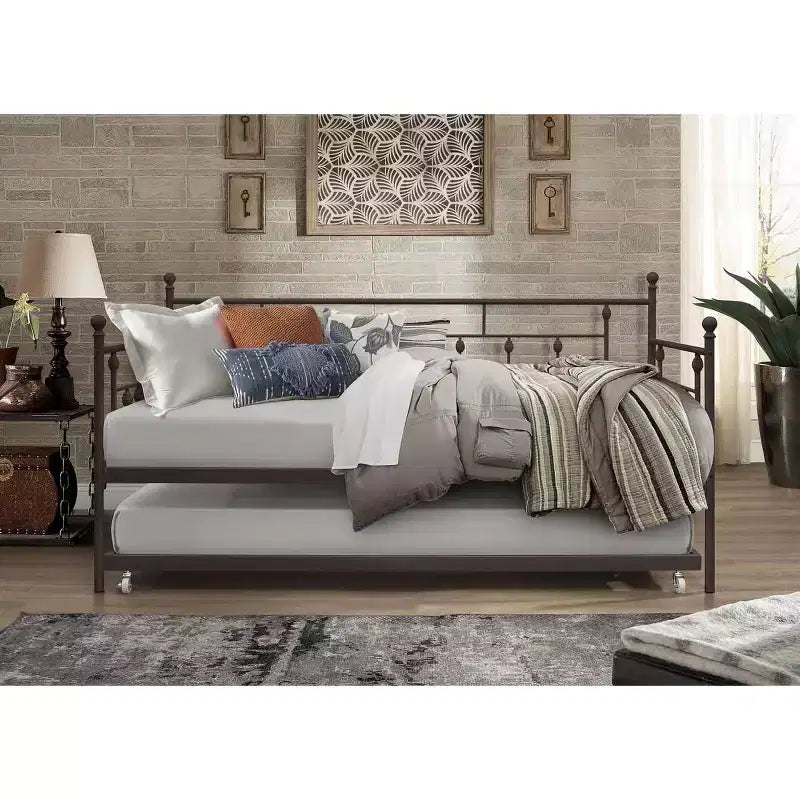 Lit de repos double Richland Home Design avec lit gigogne