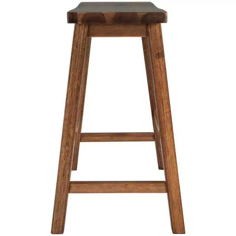 Tabourets de cuisine rustiques Whisen de style campagnard, lot de 2, chaises de cuisine en bois hauteur comptoir - Noyer