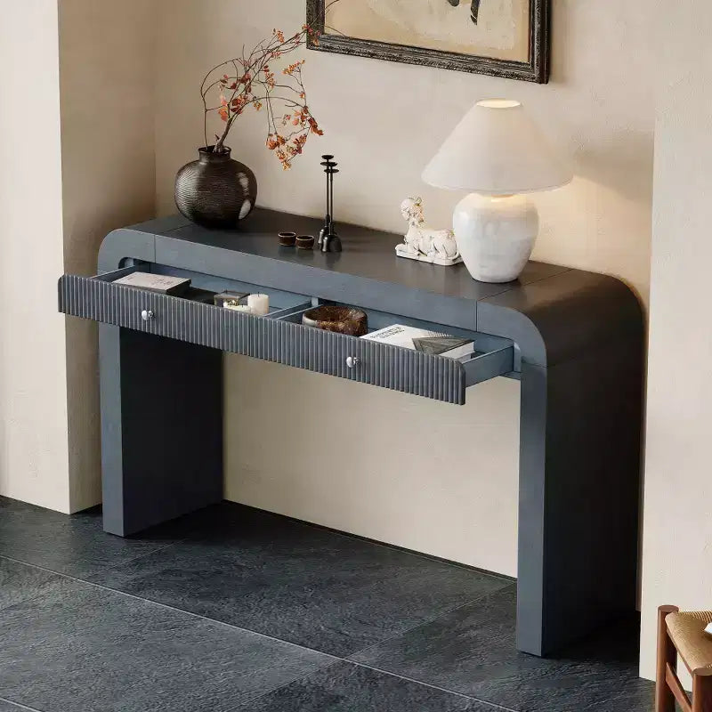 Console rustique Whisen Table d'entrée Table d'appoint avec tiroir à façade cannelée