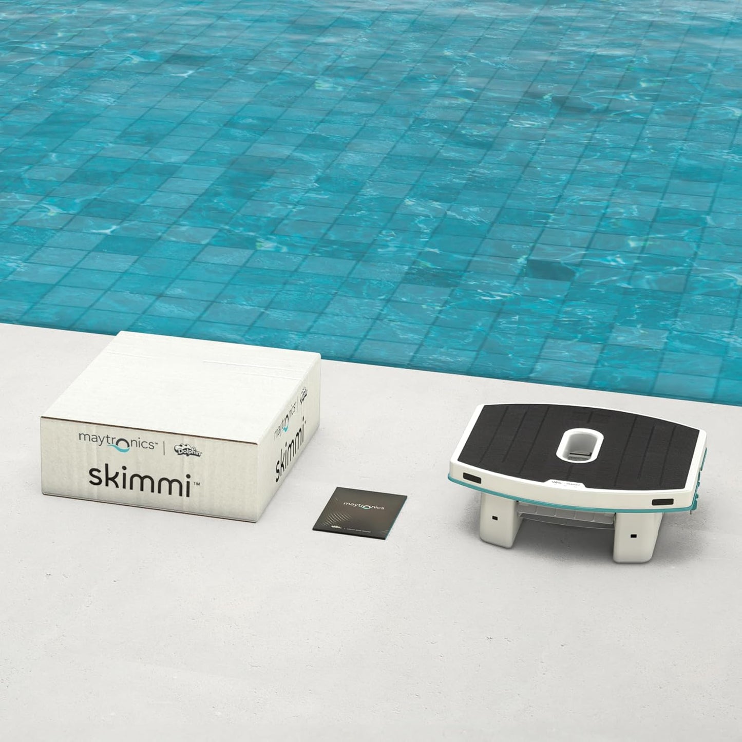 Dolphin Robot Nettoyeur Skimmer de Piscine Skimmi - Nettoie la Surface de l’Eau grâce Son Panneau Solaire Intelligent