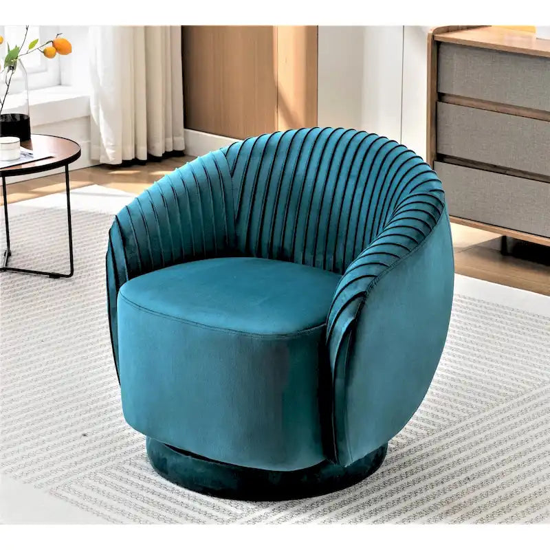 Petit fauteuil pivotant rond en velours Milvo