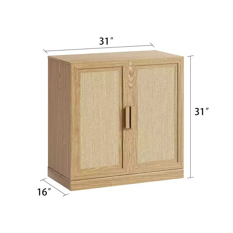 1 meuble de rangement en grain de bois noir (porte en osier), meuble de rangement décoratif