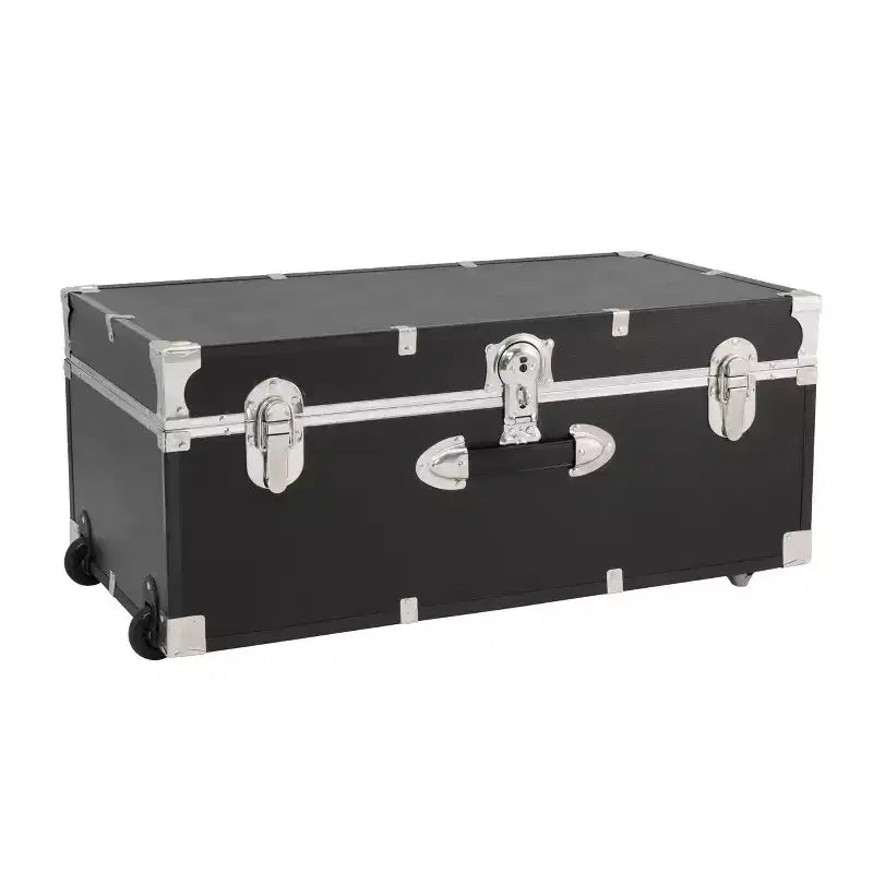 Seward Rover Valise 76 cm à roulettes avec serrure, noire : Rangement de camping à roulettes, MDF et acier, capacité de 27,2 kg