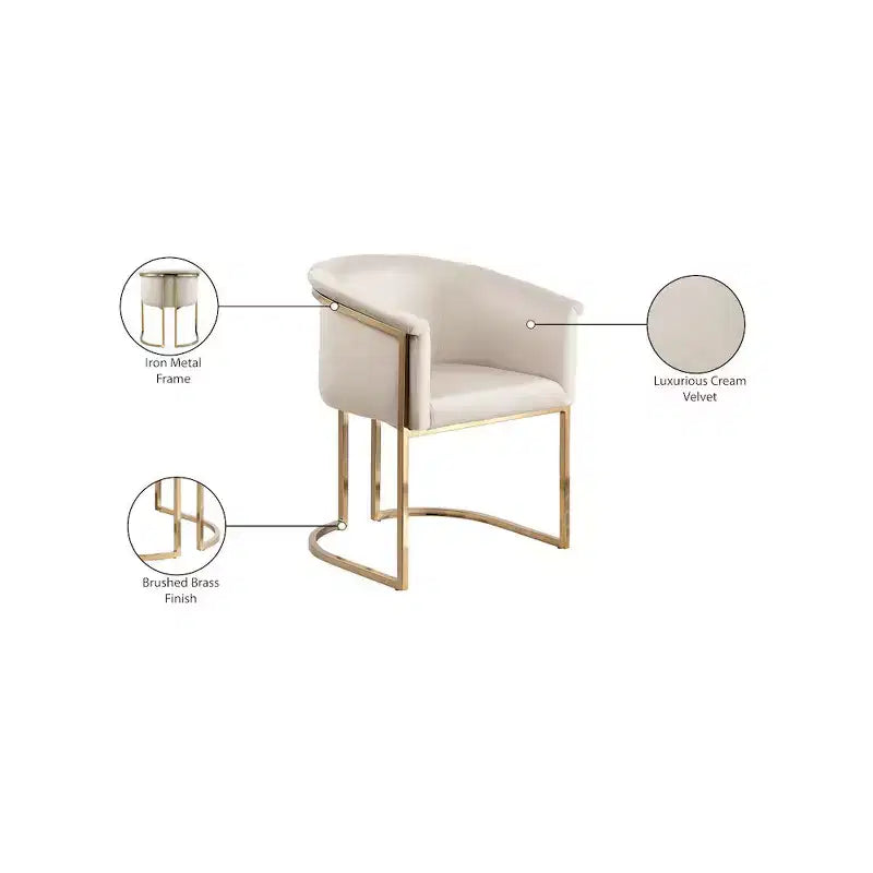 Meridian Furniture, Chaise de salle à manger Tierra en velours