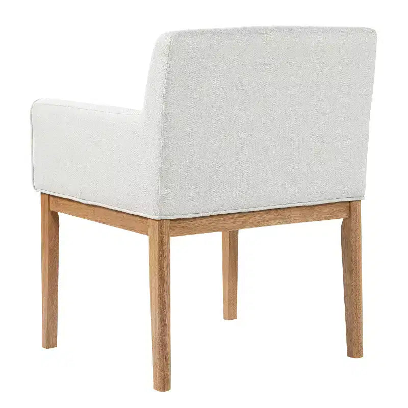 Christopher Knight Home Laure, chaises de salle à manger modernes en bois d'hévéa et tissu avec accoudoirs (lot de 2)